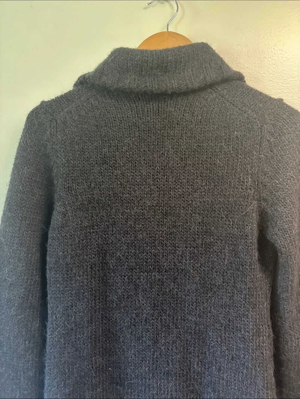 J. Crew Dark Gray sz small alpaca Wool-Blend duster open cardigan sweater EUC